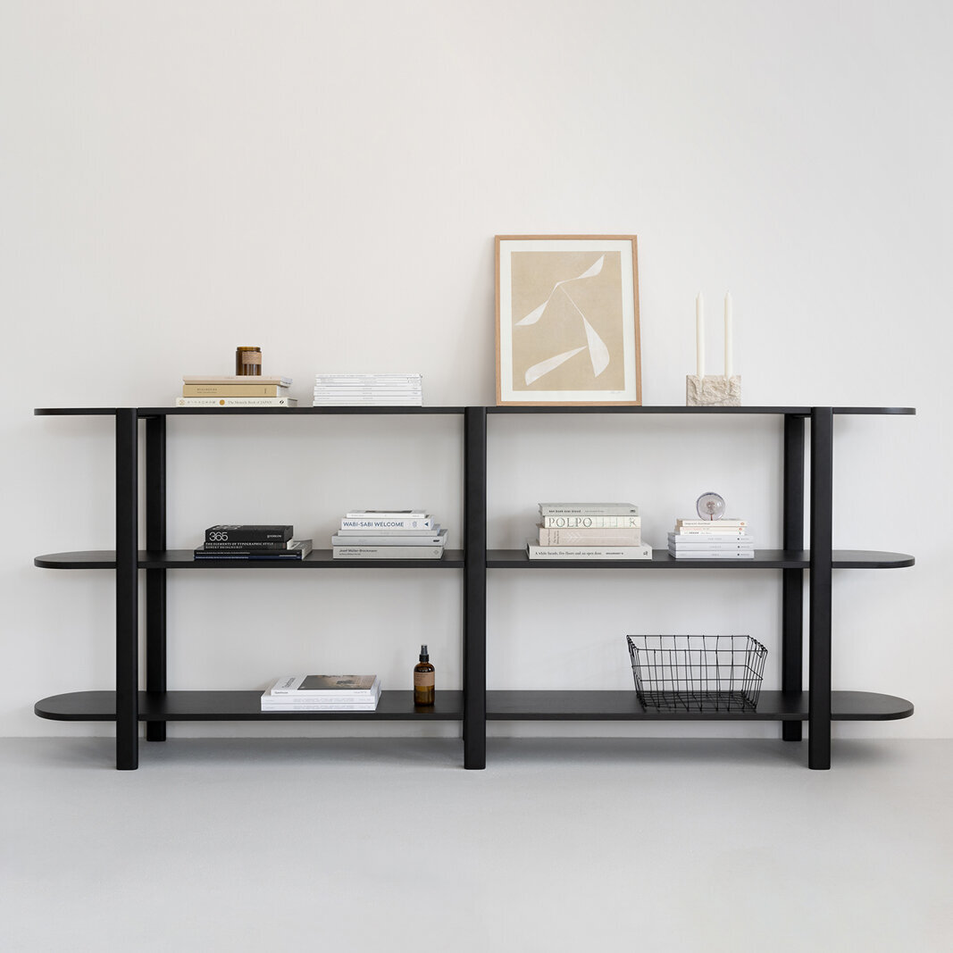 Design cabinet | Oblique Cabinet OB-4L Oak black stain | Studio HENK | 