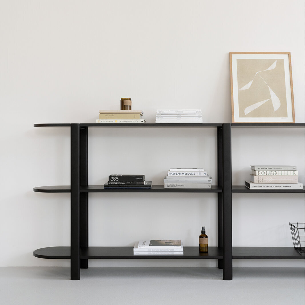 Design cabinet | Oblique Cabinet OB-4L Oak black stain | Studio HENK | 