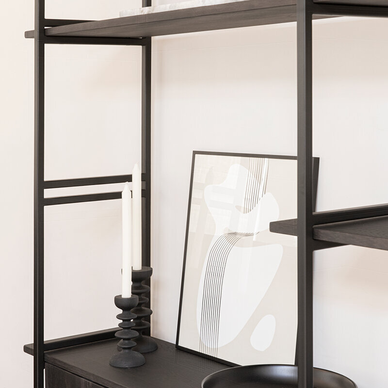 Design cabinet | Modular Cabinet MC-3L Oak white lacquer | Studio HENK | 