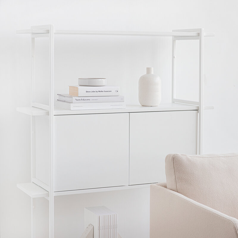 Design cabinet | Modular Cabinet MC-3L Oak white lacquer | Studio HENK | 