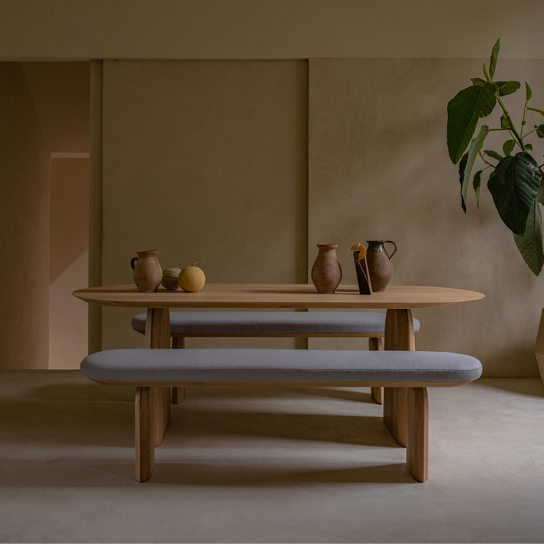 Design Dining Bench | Slot bench Oak smoked stain | Oak smoked stain | Studio HENK| 