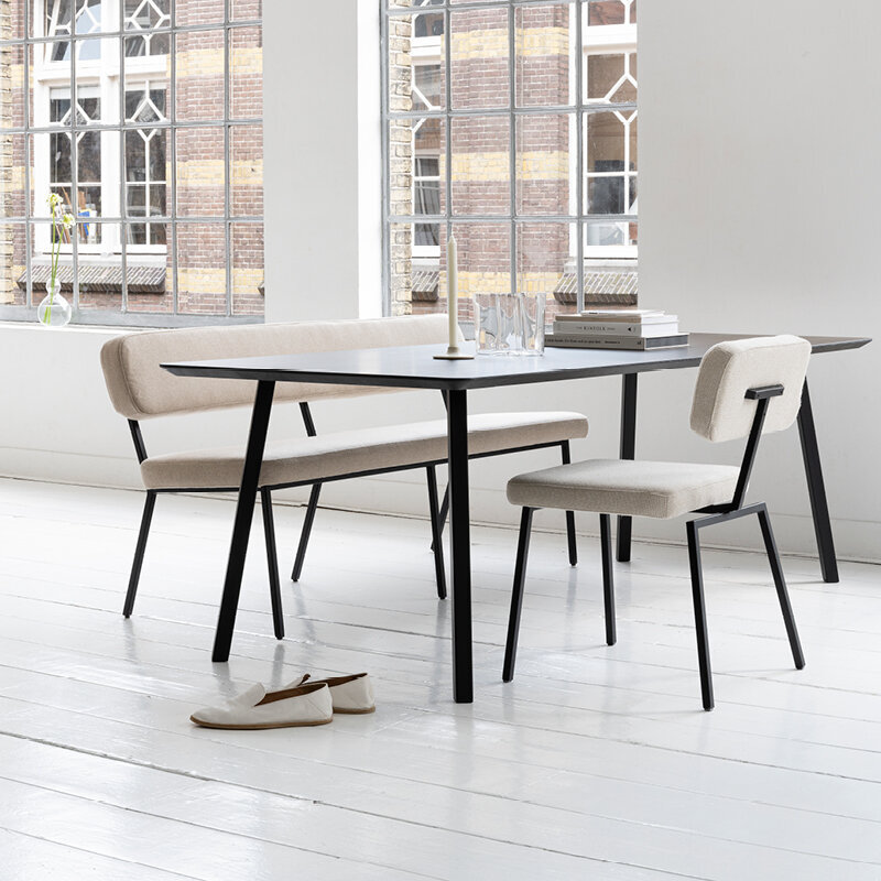 Design modern dining chair | Ode Chair without armrest Beige facet beige1037 | Studio HENK| 