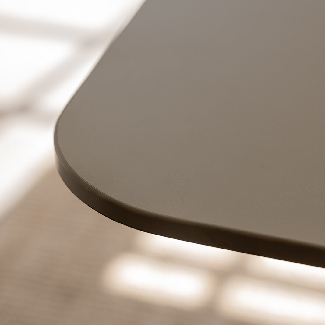 Rectangular Design dining table | Slim X-type Steel black powdercoating | HPL Fenix grigio efeso | Studio HENK | 