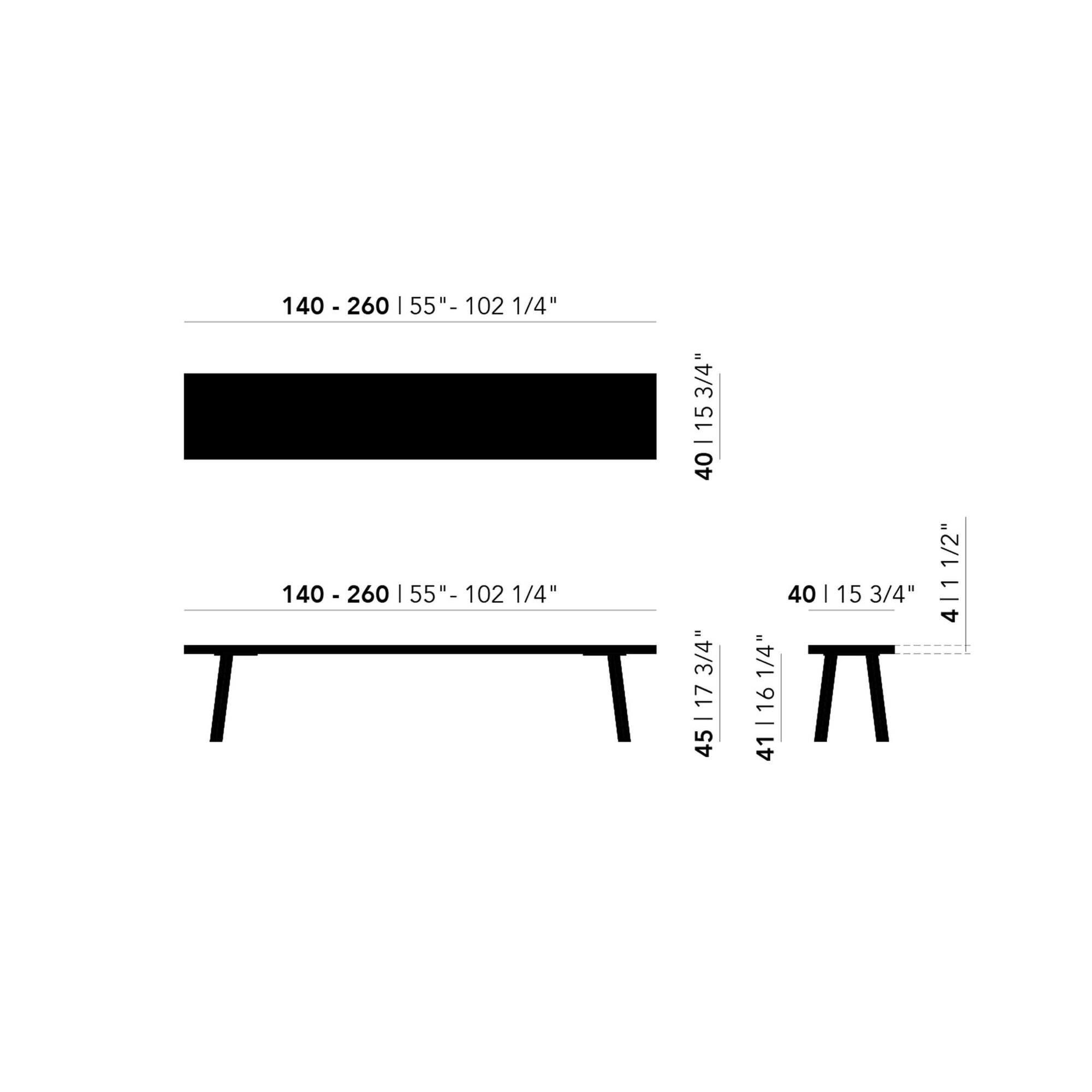 Design Dining Bench | Butterfly Bench Steel black powdercoating | Walnut naturel lacquer | Studio HENK | Schematic