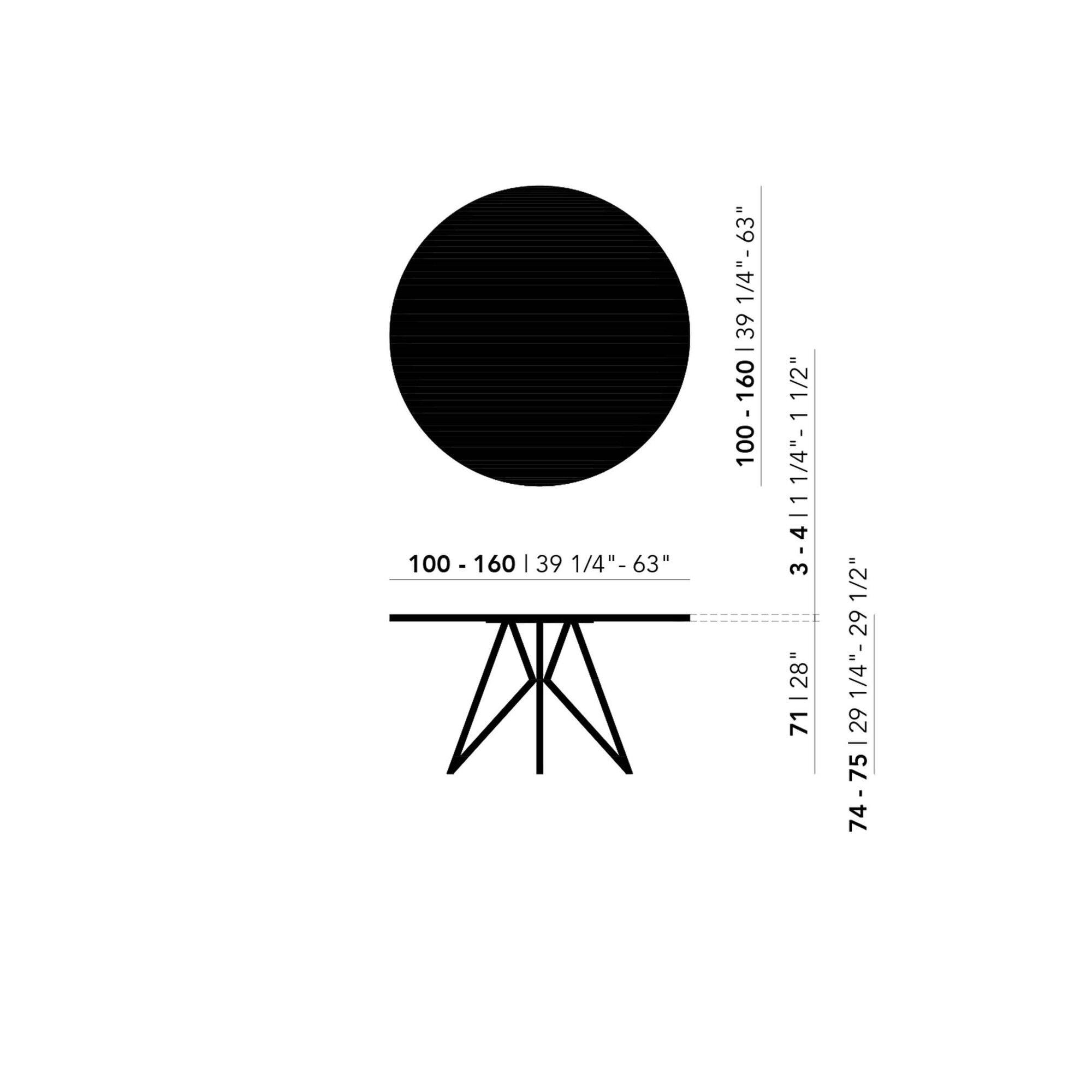 Ronde Design dining table | Slot Tripod Oak black stain | Oak black stain | Studio HENK | 