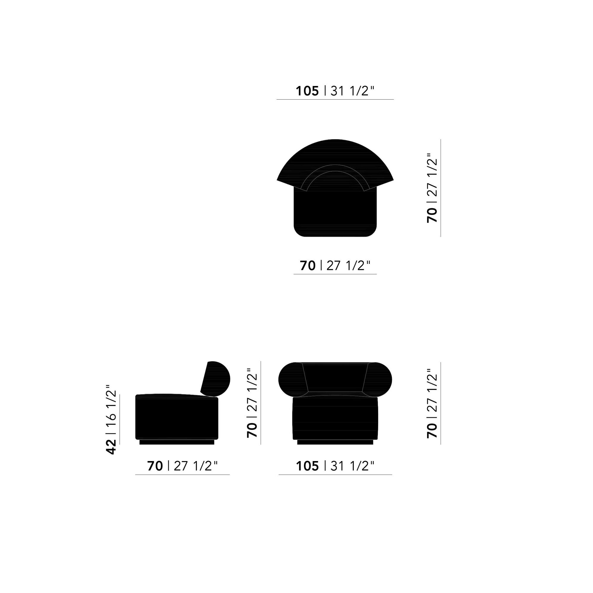 Design modern sofa | Luna lounge chair 1 seater 1 tonus4 508 | Studio HENK | 