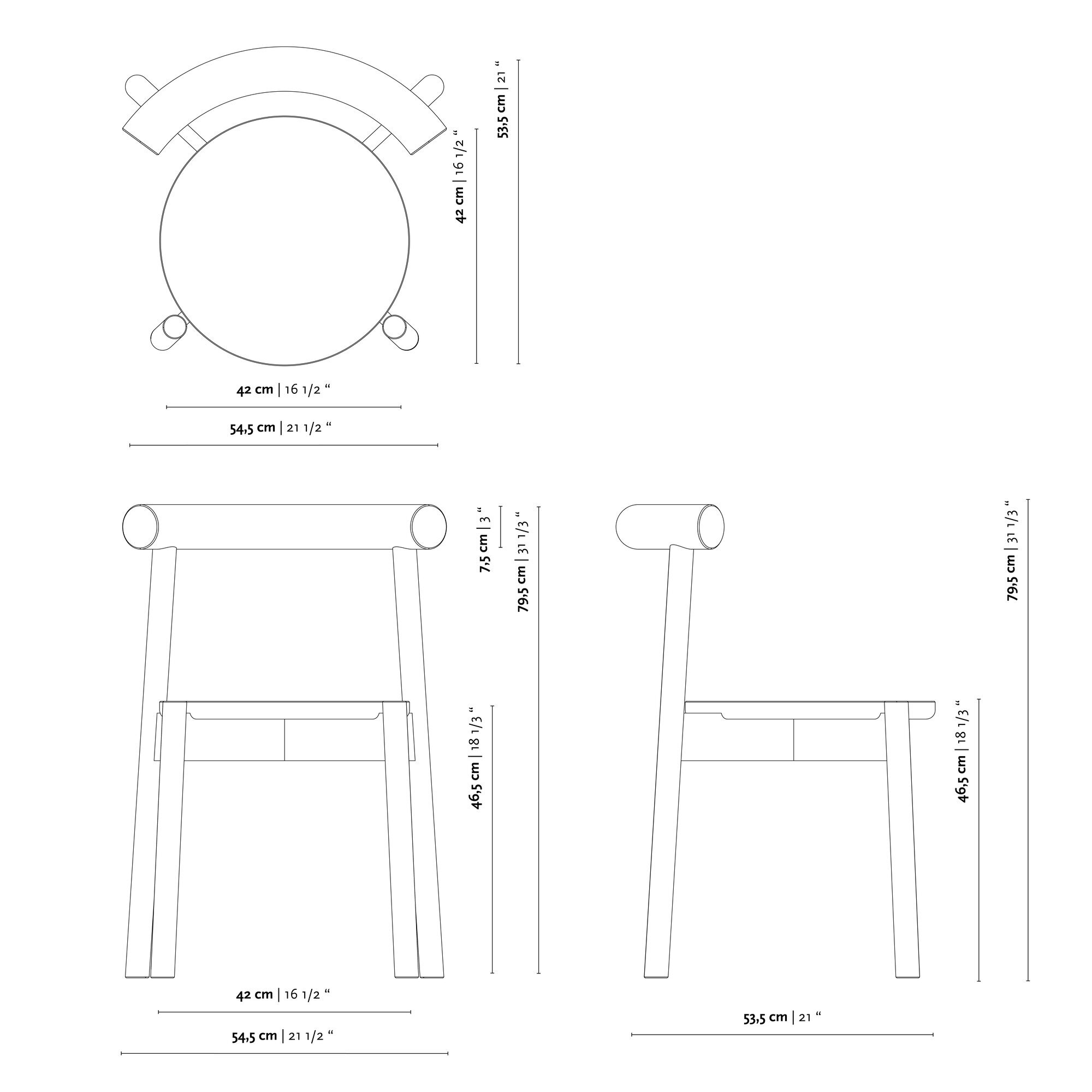 Design modern dining chair | Checker Chair without armrest  | Studio HENK | 