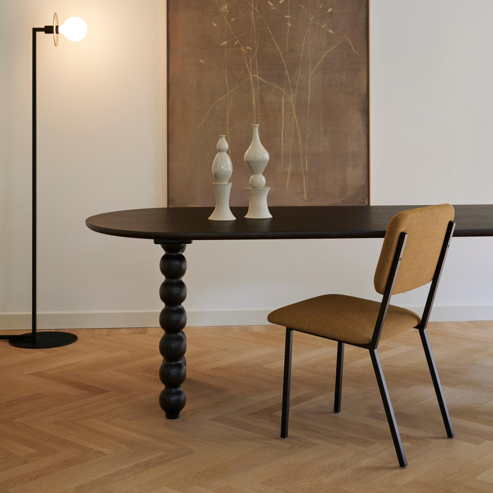 Flat oval Design dining table | Turn Oak smoked stain | Oak smoked | Studio HENK| 