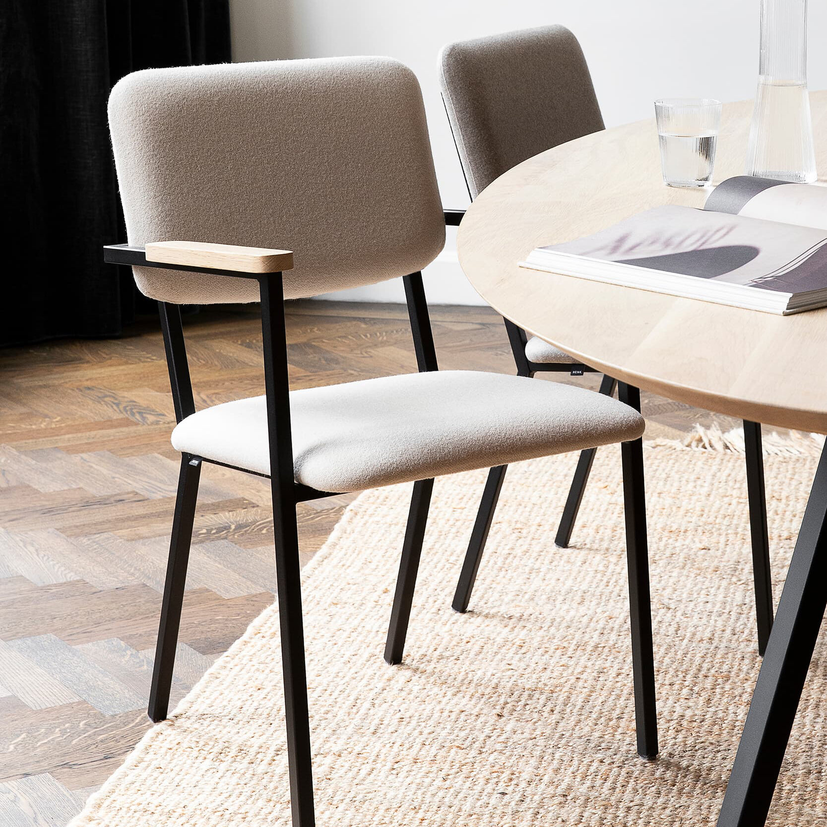 Design modern dining chair | Co Chair with armrest Light Brown brema sand03 | Studio HENK | 