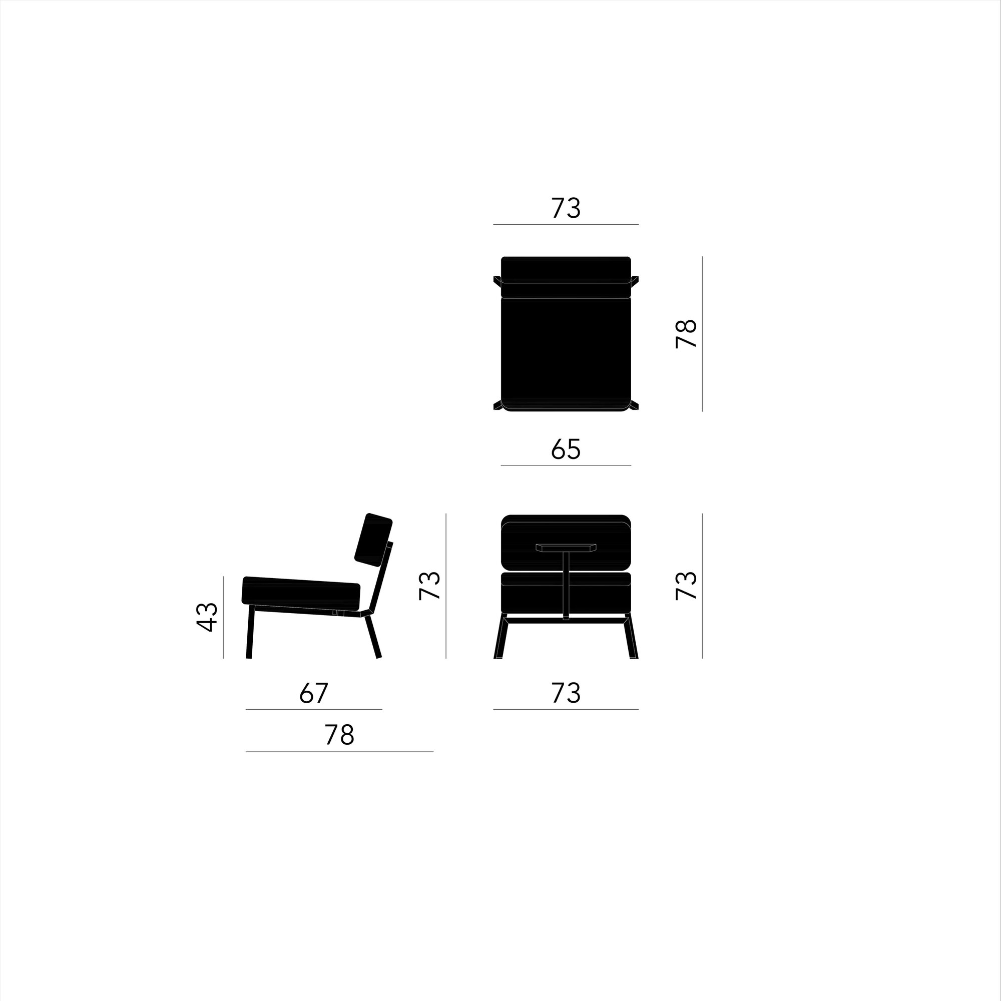 Design modern sofa | Ode lounge chair 1 twillweave 230 | Studio HENK | Schematic