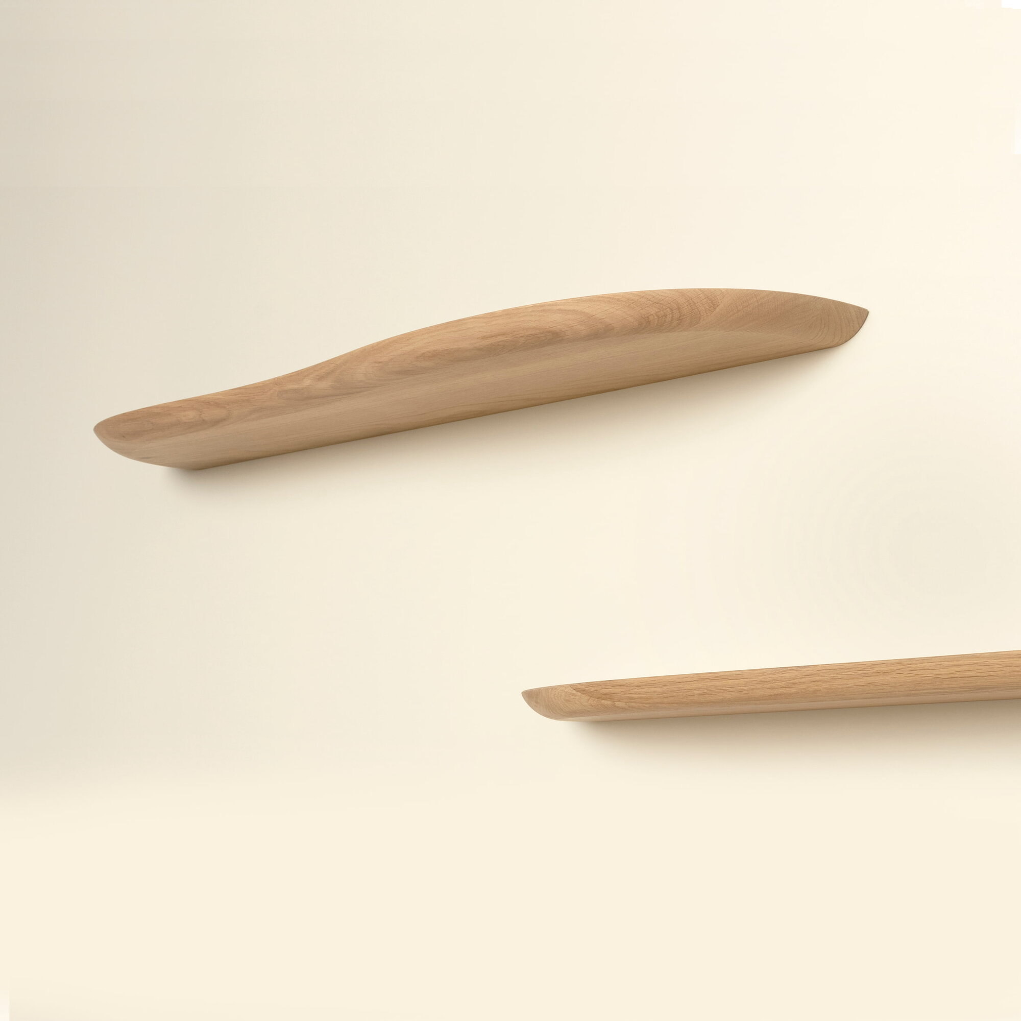 Design shelf | Blob shelf L Left Walnut naturel lacquer Chamfered | Studio HENK | 